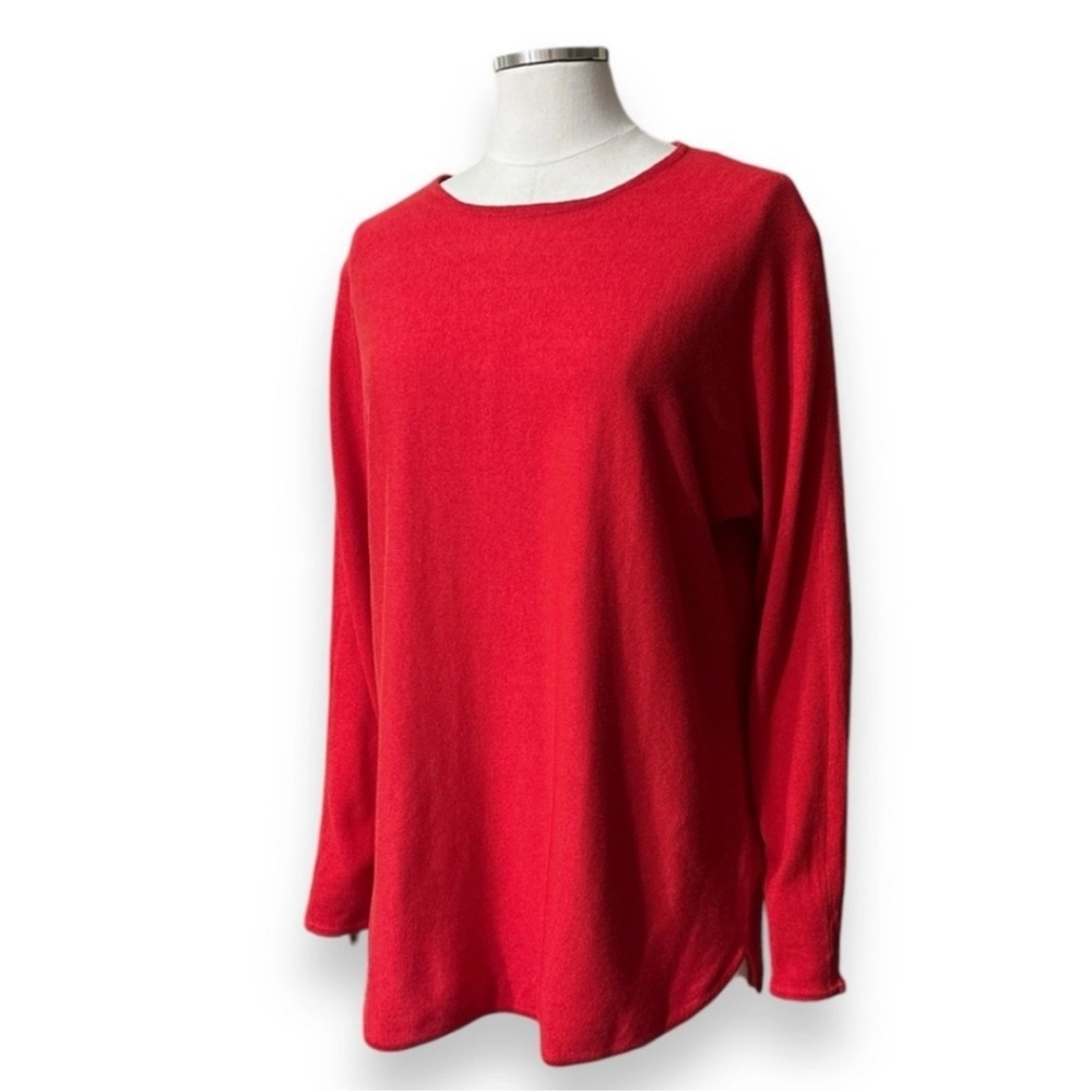 MICHAEL MICHAEL KORS Red Low Crewneck Dolman Sleeve Fine Knit Sweater